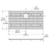 Elkay Crosstown Stainless Steel 29" x 15-1/4" x 1-1/4" Bottom Grid
