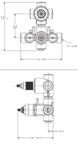 Newport Brass 1-743 Luxtherm 1/2" Thermostatic Rough-In (3 Port Shared)