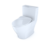 TOTO Legato One-Piece Elongated 1.28 GPF Toilet with CeFiONtect and SoftClose seat, WASHLET+ ready, Cotton White - MS624234CEFG#01