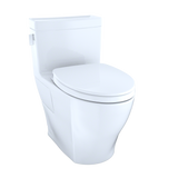 TOTO Legato WASHLET+ One-Piece Elongated 1.28 GPF Universal Height Skirted Toilet with CeFiONtect - Cotton White - MS624124CEFG#01