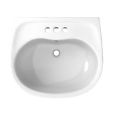 Toto Supreme Pedestal Oval Bathroom Sink with CEFIONTECT and Shroud for 4 Inch Center Faucets in Cotton White