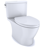 Toto Nexus 1G Two Piece Elongated Auto Flush Washlet+ Ready Universal Height Toilet with CEFIONTECT 1.0 GPF with SS124 SoftClose Seat in Cotton White