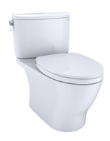 Toto Nexus Two Piece Elongated Auto Flush Washlet+ Ready Universal Height Toilet with CEFIONTECT 1.28 GPF with SS124 SoftClose Seat in Cotton White