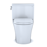 Toto Nexus Two Piece Elongated Auto Flush Washlet+ Ready Universal Height Toilet with CEFIONTECT 1.28 GPF with SS124 SoftClose Seat in Cotton White