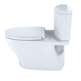 Toto Nexus Two Piece Elongated Auto Flush Washlet+ Ready Universal Height Toilet with CEFIONTECT 1.28 GPF with SS124 SoftClose Seat in Cotton White