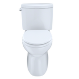 TOTO Vespin II Two-Piece Elongated 1.28 GPF Universal Height Skirted Toilet with CeFiONtect and Right-Hand Trip Lever, Cotton White - CST474CEFRG#01