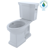 Toto Promenade II 1G Two Piece Elongated Universal Height Toilet with CEFIONTECT and Right Hand Lever 1.0 GPF Less Seat in Cotton White