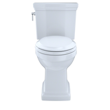 Toto Promenade II 1G Two Piece Elongated Universal Height Toilet with CEFIONTECT and Right Hand Lever 1.0 GPF Less Seat in Cotton White