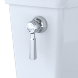Toto Promenade II 1G Two Piece Elongated Universal Height Toilet with CEFIONTECT and Right Hand Lever 1.0 GPF Less Seat in Cotton White