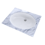 Toto LT597G#01 Dantesca Oval Undermount Bathroom Sink with CeFiONtect: Cotton White