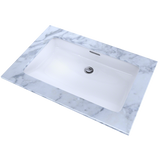 Toto Rectangular Undermount Bathroom Sink with CeFiONtect: Cotton White - LT191#01