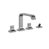 Toto GC Two-Handle Deck-Mount Roman Tub Filler Trim with Handshower, Polished Chrome - TBG08202U#CP