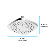 Toto G Series Square Single Spray 8.5 inch 2.5 GPM Shower Head with COMFORT WAVE Technology, Polished Chrome - TBW02003U1#CP