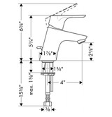 Hansgrohe 04370000 Focus 70 Single Hole Faucet in: Chrome: Chrome