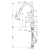 Hansgrohe 04505800 Focus High Arc Kitchen Faucet, 2-Spray Pull-Down, 1.75 GPM in Steel Optic