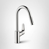 Hansgrohe 04505000 Focus High Arc Kitchen Faucet, 2-Spray Pull-Down, 1.75 GPM in Chrome