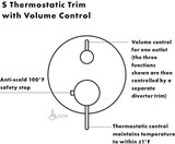 Hansgrohe 04230000 Ecostat Thermostatic Trim S with Volume Control in Chrome