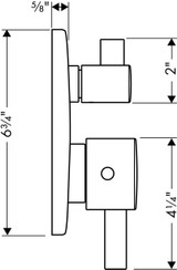 Hansgrohe 04231000 Ecostat Thermostatic Trim S with Volume Control and Diverter in Chrome
