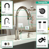Hansgrohe 04215830 Talis C High Arc Kitchen Faucet, 2-Spray Pull-Down, 1.75 GPM in Polished Nickel