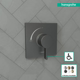Hansgrohe 15724341 Ecostat Square Pressure Balance Trim in Brushed Black Chrome