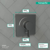 Hansgrohe 15724341 Ecostat Square Pressure Balance Trim in Brushed Black Chrome