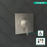 Hansgrohe 15724821 Ecostat Square Pressure Balance Trim in Brushed Nickel