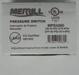 Merrill Manufacturing MPS4060 No-Lead Pressure Switch 40-60 psi