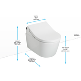 TOTO WASHLET+ AP Wall-Hung D-Shape Toilet with RX Bidet Seat and DuoFit In-Wall 1.28 and 0.9 GPF Dual-Flush Tank System, Matte Silver - CWT447247CMFG#MS