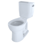 TOTO Entrada Two-Piece Round 1.28 GPF Universal Height Toilet with Right-Hand Trip Lever, Cotton White - CST243EFR#01