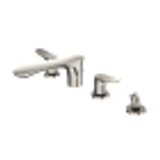 Toto GO Two-Handle Deck-Mount Roman Tub Filler Trim with Handshower, Brushed Nickel - TBG01202U#BN