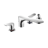 Toto GO Two-Handle Deck-Mount Roman Tub Filler Trim with Handshower, Polished Chrome - TBG01202U#CP