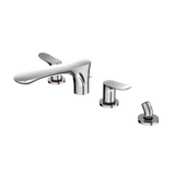 Toto GO Two-Handle Deck-Mount Roman Tub Filler Trim with Handshower, Polished Chrome - TBG01202U#CP