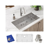 Elkay Crosstown 18 Gauge Stainless Steel 36-1/2" x 18-1/2" x 9" Single Bowl Undermount Sink Kit