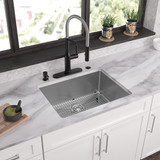 Elkay Crosstown 18 Gauge Stainless Steel 25" x 22" x 9" 5-Hole Single Bowl Dual Mount Sink Kit