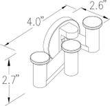 Ginger 4610T/PC Kubic Triple Pivoting Robe Hook, Plain Rosette