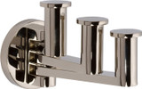 Ginger 4610T/PN Kubic Triple Pivoting Robe Hook, Plain Rosette