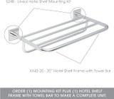 Ginger 524B/PC Hotel Shelf Mounting Kit Polished Chrome