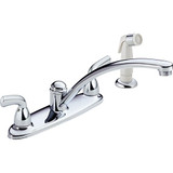 Delta Foundations B2410LF Two Handle Kitchen Faucet with Spray in Chrome Finish