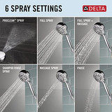 Delta Universal Showering Components 75740 6-Setting Hand Shower with Cleaning spray in Chrome Finish