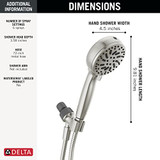 Delta Universal Showering Components 75740SN 6-Setting Hand Shower with Cleaning spray in Spotshield Brushed Nickel Finish