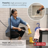 Delta Universal Showering Components 75740BL 6-Setting Hand Shower with Cleaning spray in Matte Black Finish