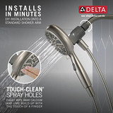 Delta Universal Showering Components 75609SN 6-Setting SureDock Magnetic Hand Shower in Satin Nickel Finish