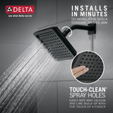 Delta Universal Showering Components RP62283BL Single-Setting Raincan Shower Head in Matte Black Finish