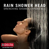 Delta Universal Showering Components RP62955BL Single Setting Overhead Shower Head in Matte Black Finish