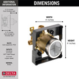 Delta R10000-MF Pressure Balance Rough-In PEX Expansion
