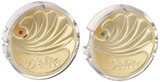 Delta RP18373PB Button Set - Hot / Cold - Clear in Polished Brass Finish