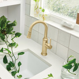 Blanco 442983: Empressa Collection Pull-Down Bar Faucet 1.5 GPM - Satin Gold