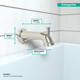 Hansgrohe 04775830 Joleena Tub Spout with Diverter in Polished Nickel