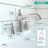 Hansgrohe 04776000 Joleena 3-Hole Roman Tub Set Trim in Chrome