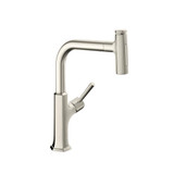 Hansgrohe 04855800 Locarno High Arc Kitchen Faucet, 2-Spray Pull-Out, 1.75 GPM in Steel Optic